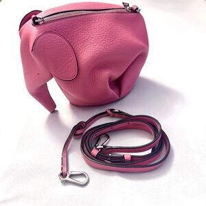 Loewe Pink Elephant Leather Crossbody Bag EUC CoA